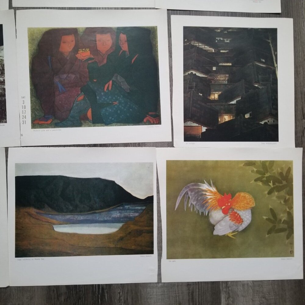 Asian Prints Full Color Art Pictures Frameable Vintage Calendar Book Pages VTG - Picture 9 of 16